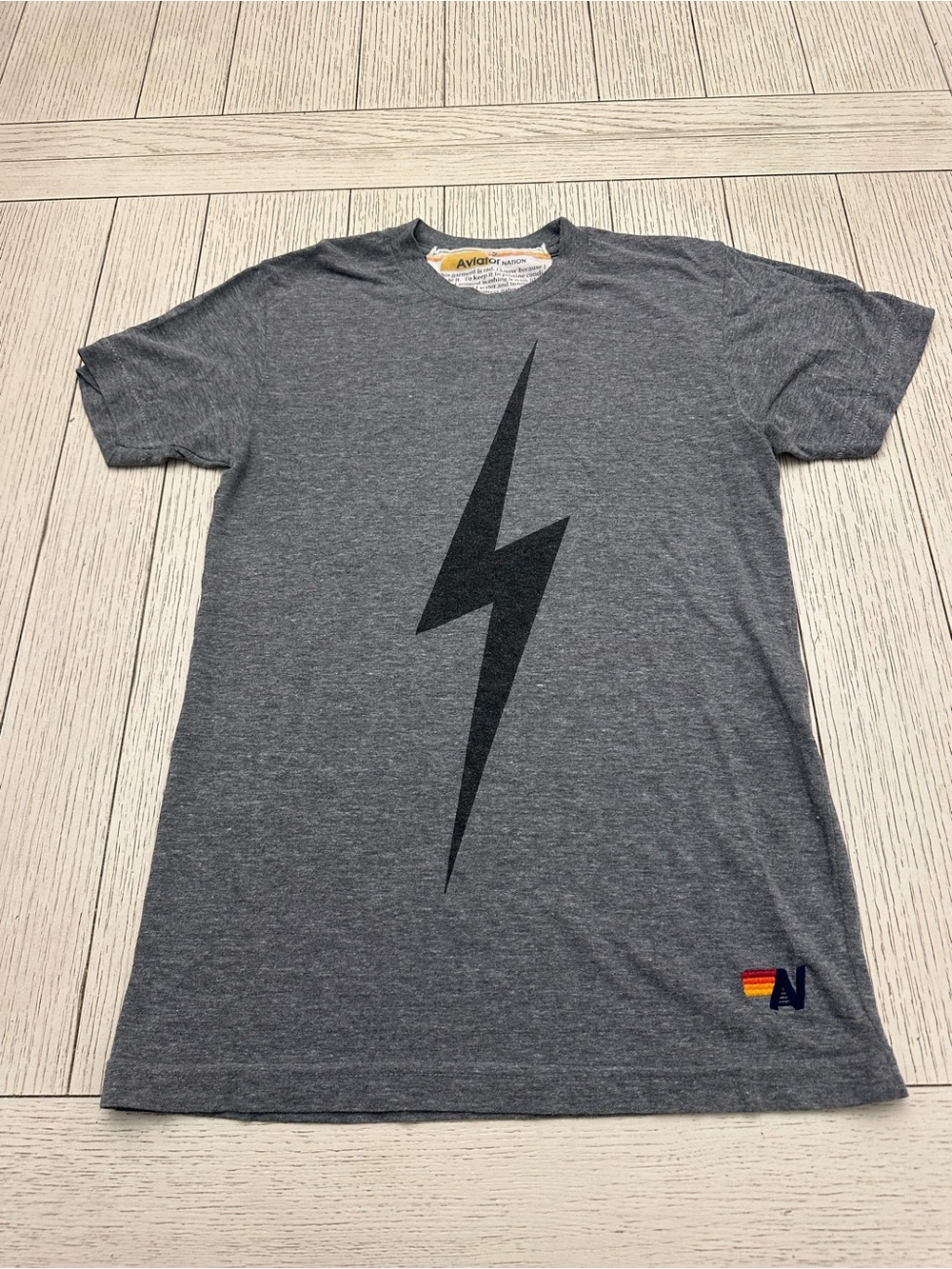 Aviator Nation Bolt Tee Heather Grey Size Small